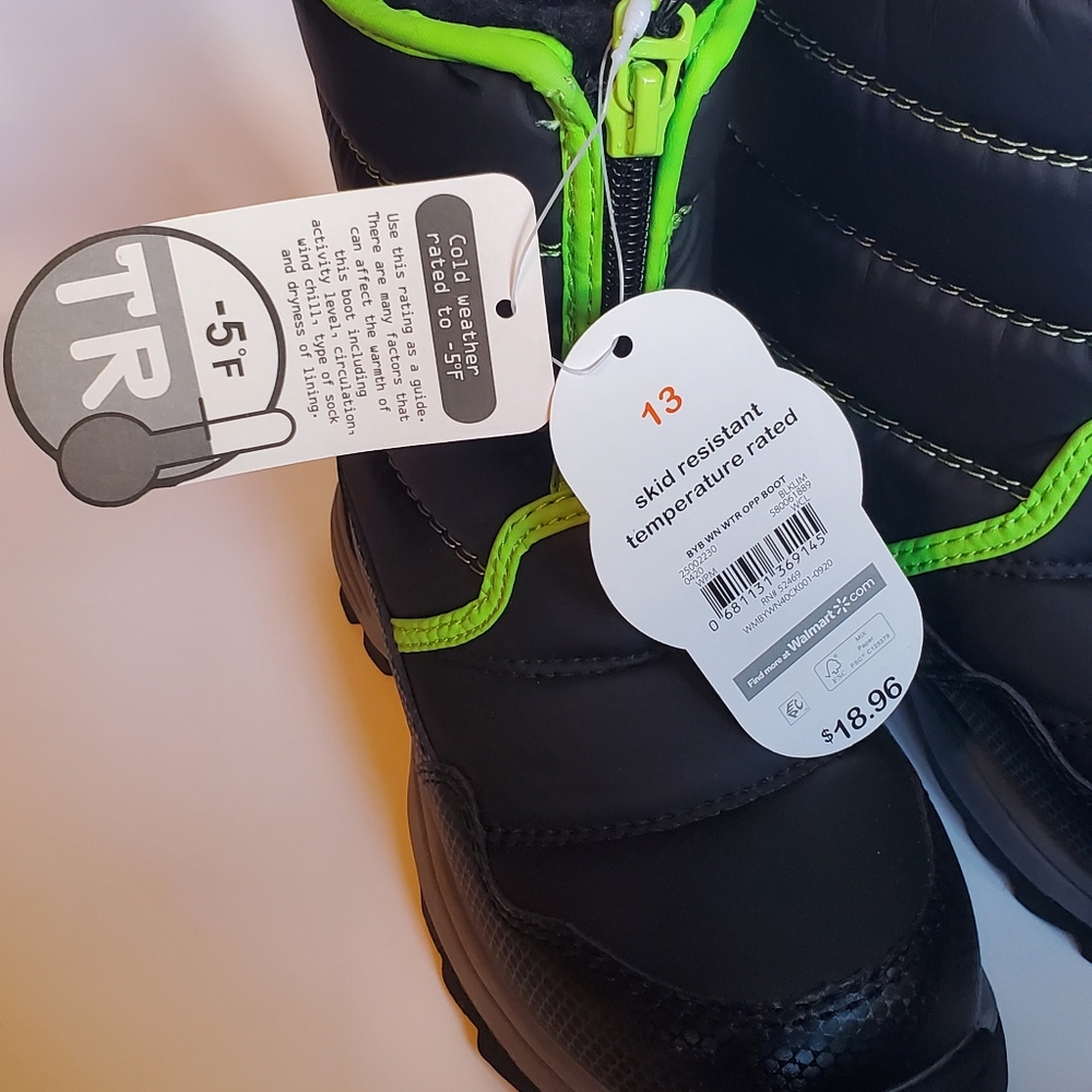 Wonder Nation winter Snow Boots Boys Size 13 New - Picture 8 of 10